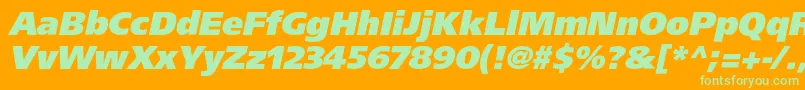 AgforeignerultrablackcItalic Font – Green Fonts on Orange Background