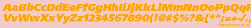 AgforeignerultrablackcItalic Font – Orange Fonts on Pink Background