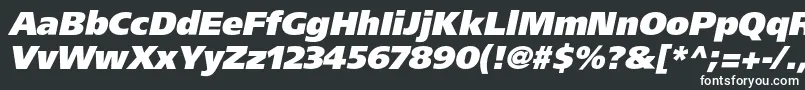 Шрифт AgforeignerultrablackcItalic – белые шрифты на чёрном фоне