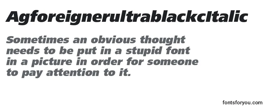 Review of the AgforeignerultrablackcItalic Font