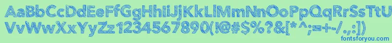 Folktale Font – Blue Fonts on Green Background