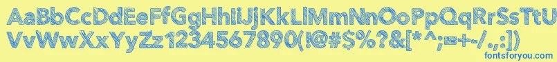 Folktale Font – Blue Fonts on Yellow Background