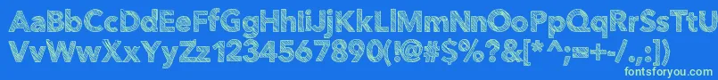 Folktale Font – Green Fonts on Blue Background