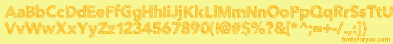 Folktale Font – Orange Fonts on Yellow Background