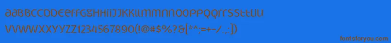 フォントGatometrix – 茶色の文字が青い背景にあります。