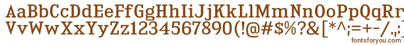 KingsbridgeRg-fontti – ruskeat fontit valkoisella taustalla