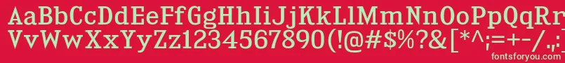 KingsbridgeRg Font – Green Fonts on Red Background