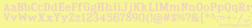KingsbridgeRg-fontti – vaaleanpunaiset fontit keltaisella taustalla
