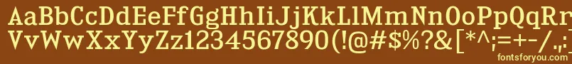 KingsbridgeRg-fontti – keltaiset fontit ruskealla taustalla