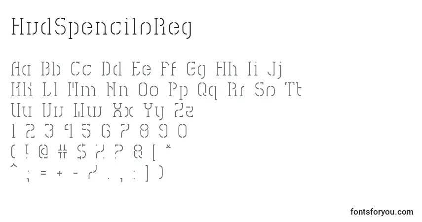 A fonte HvdSpencilsReg – alfabeto, números, caracteres especiais