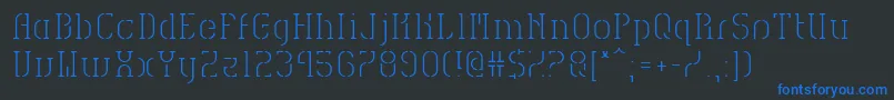 フォントHvdSpencilsReg – 黒い背景に青い文字