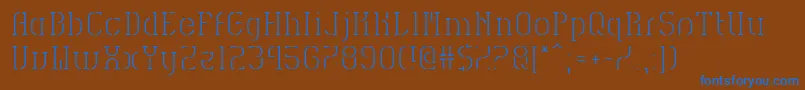 フォントHvdSpencilsReg – 茶色の背景に青い文字