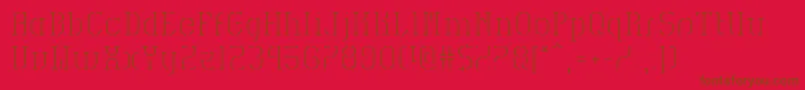 HvdSpencilsReg-Schriftart – Braune Schriften auf rotem Hintergrund