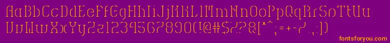 フォントHvdSpencilsReg – 紫色の背景にオレンジのフォント