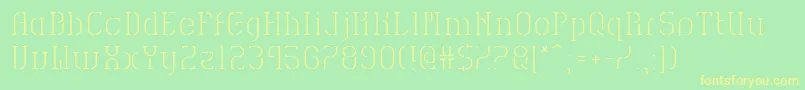 HvdSpencilsReg-fontti – keltaiset fontit vihreällä taustalla