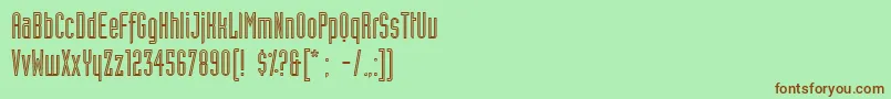 IndustriaLtInline Font – Brown Fonts on Green Background