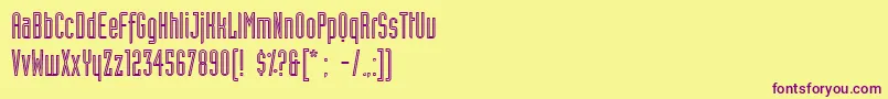 IndustriaLtInline Font – Purple Fonts on Yellow Background