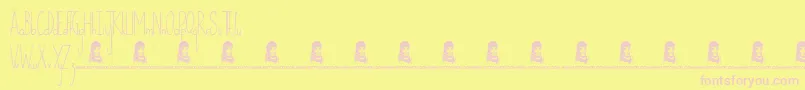 TodayIsTheOldestAndYoungestYouWillEverBe-fontti – vaaleanpunaiset fontit keltaisella taustalla