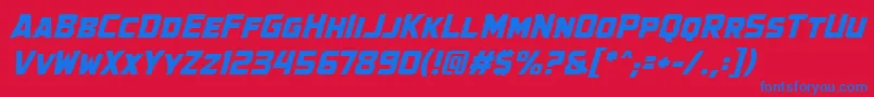 GovtagentbbItal Font – Blue Fonts on Red Background