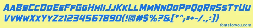 フォントGovtagentbbItal – 青い文字が黄色の背景にあります。