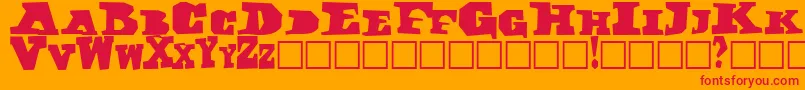 Darkone Font – Red Fonts on Orange Background