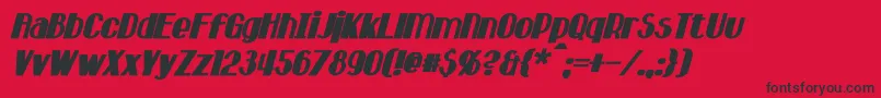 フォントHastingsBoldItalic – 赤い背景に黒い文字