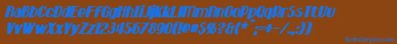 HastingsBoldItalic Font – Blue Fonts on Brown Background