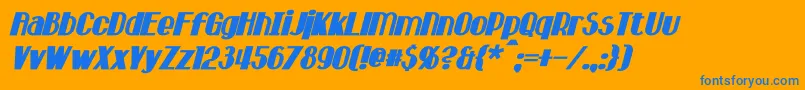 HastingsBoldItalic Font – Blue Fonts on Orange Background