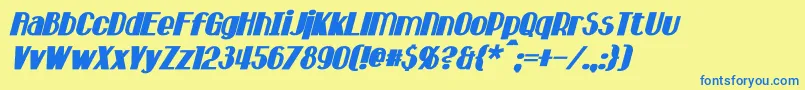 HastingsBoldItalic Font – Blue Fonts on Yellow Background