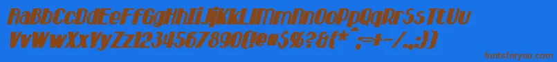HastingsBoldItalic-fontti – ruskeat fontit sinisellä taustalla