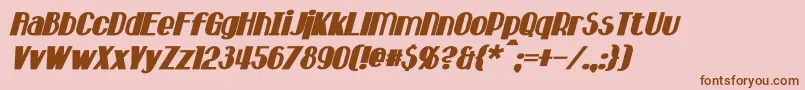 HastingsBoldItalic-fontti – ruskeat fontit vaaleanpunaisella taustalla
