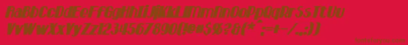 フォントHastingsBoldItalic – 赤い背景に茶色の文字