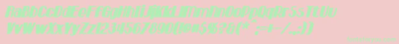 HastingsBoldItalic Font – Green Fonts on Pink Background