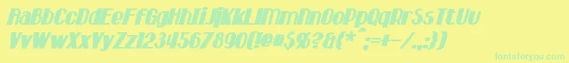 HastingsBoldItalic Font – Green Fonts on Yellow Background