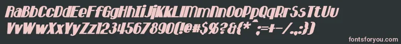 HastingsBoldItalic-fontti – vaaleanpunaiset fontit mustalla taustalla