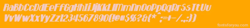 HastingsBoldItalic-fontti – vaaleanpunaiset fontit oranssilla taustalla