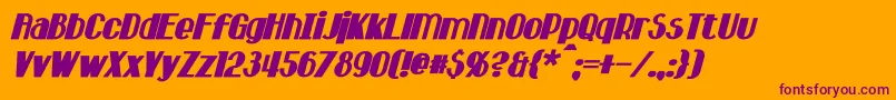 HastingsBoldItalic Font – Purple Fonts on Orange Background