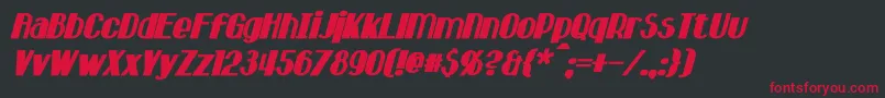 HastingsBoldItalic Font – Red Fonts on Black Background