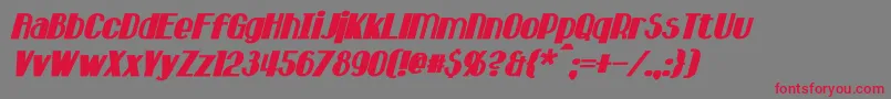 HastingsBoldItalic Font – Red Fonts on Gray Background