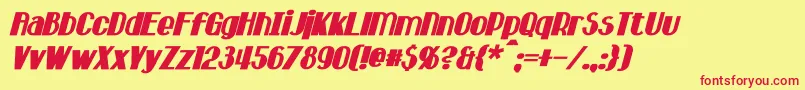 HastingsBoldItalic Font – Red Fonts on Yellow Background