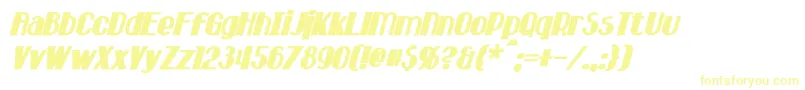 Шрифт HastingsBoldItalic – жёлтые шрифты на белом фоне