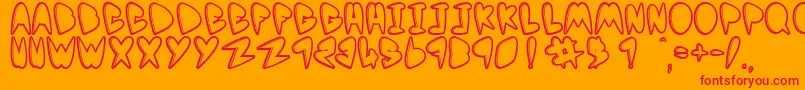 YoMama Font – Red Fonts on Orange Background