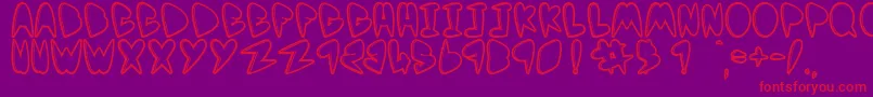 YoMama-Schriftart – Rote Schriften auf violettem Hintergrund