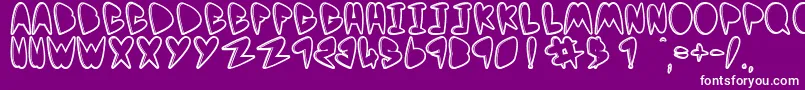 Шрифт YoMama – белые шрифты на фиолетовом фоне