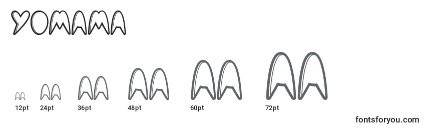 YoMama Font Sizes