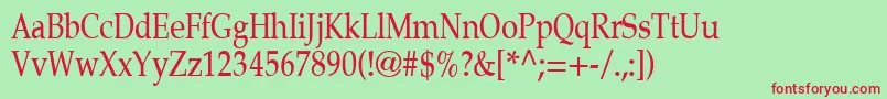 Latinopalcond4Romansh Font – Red Fonts on Green Background