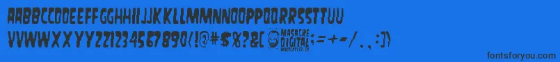 Шрифт MasacreDigital – чёрные шрифты на синем фоне