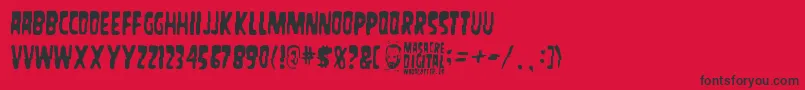 Fonte MasacreDigital – fontes pretas em um fundo vermelho