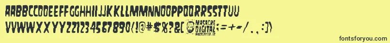 fuente MasacreDigital – Fuentes Negras Sobre Fondo Amarillo