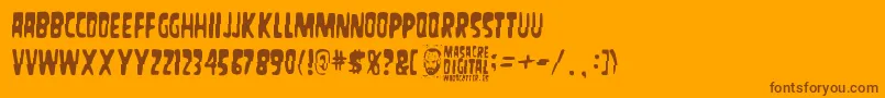 Шрифт MasacreDigital – коричневые шрифты на оранжевом фоне